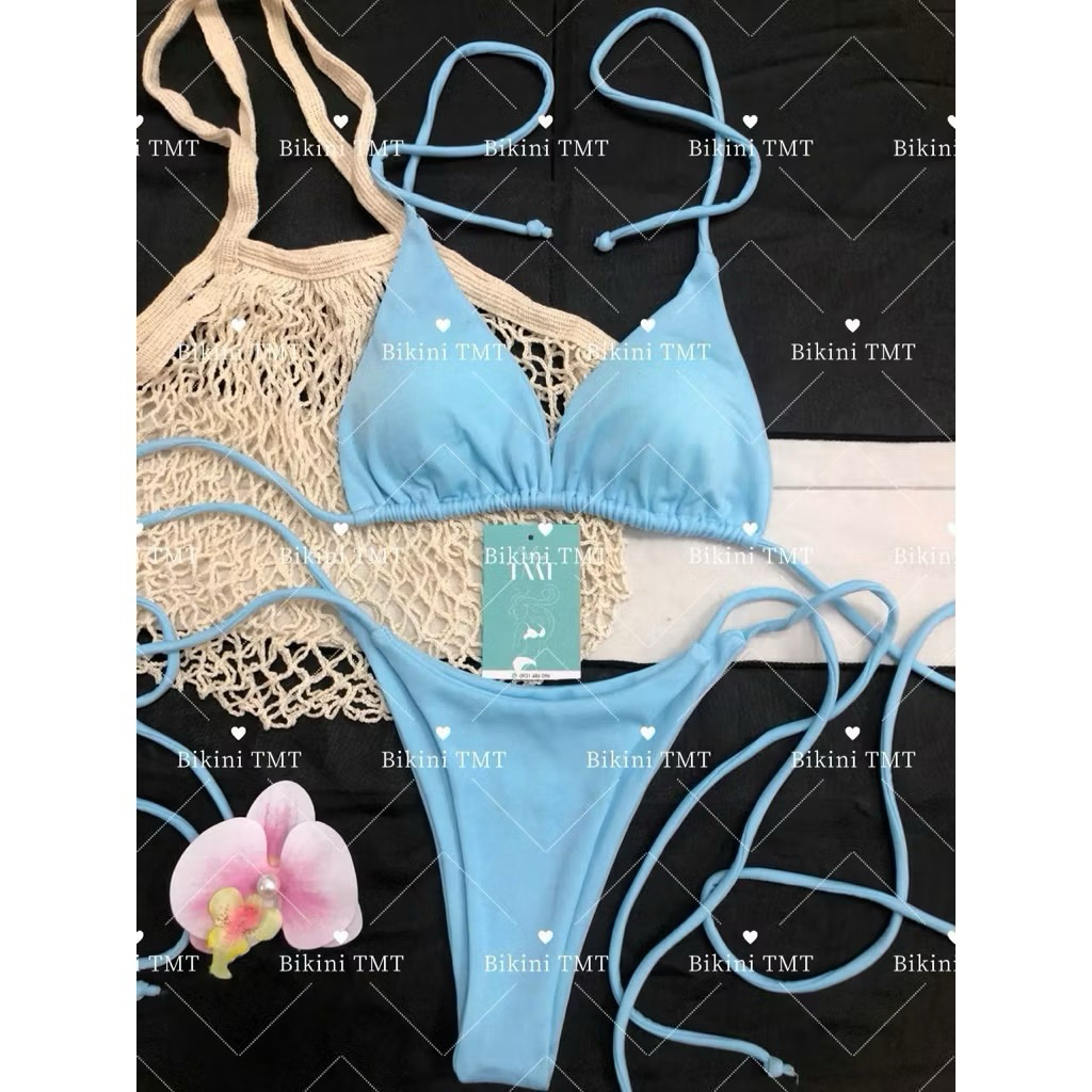 Bikini Đồ Bơi 2 Mảnh Basic Cột Dây Tam Giác Đẹp Quyến Rủ Nhiều Màu | BigBuy360 - bigbuy360.vn