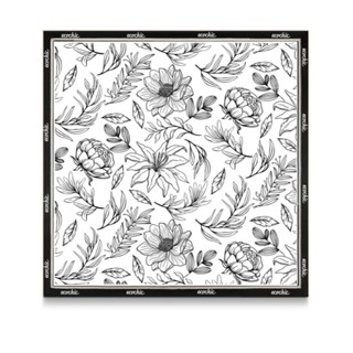 (QUÀ TẶNG) Khăn Lụa Vuông Unisex Khăn Turban Hoa Phối Viền ECOCHIC Bandana Họa Tiết Hè