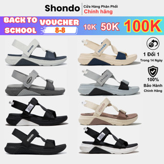 Giày SHONDO Sandals Nam Nữ Unisex F7 Racing Nhẹ Êm Ái, Năng Động Đế Cao 4,5Cm Xé Sandal Xé Dán Quai Dù (S)
