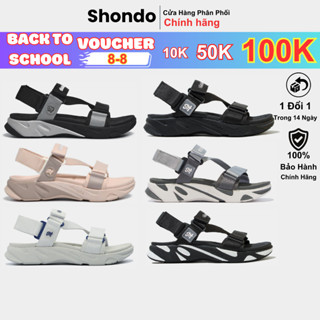 SHONDO Sandals Nam Nữ Unisex SHONDO F8M Nhẹ Êm Ái, Năng Động Đi Học Đi Chơi Đế Cao 4cm Sandal Dán Xé Quai Dù