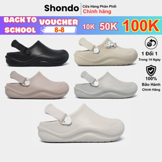 Giày Sục Shondo Clog Suke thoải mái sục nhựa đúc nam nữ màu trắng xám đen
