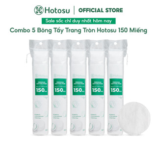 [100% COTTON] COMBO 5 BÔNG TẨY TRANG HOTOSU MỀM MỊN KHÔNG XƠ BÔNG CAO CẤP 150 MIẾNG PREMIUM COTTON PADS