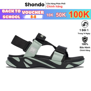 Giày sandals Shondo nam nữ F8 Ver.2 đen rêu F8M1124
