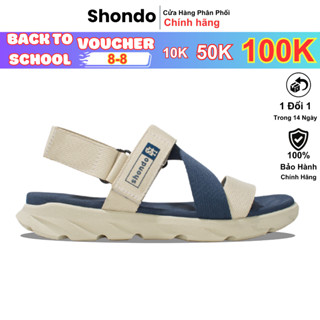 Giày Sandals Nam Nữ Shondo F6 Sport Đế Be Quai Be Xanh F6S2525