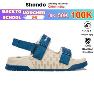 Sandals Shondo nam nữ Platy 2 be phối xanh dương PLA2323