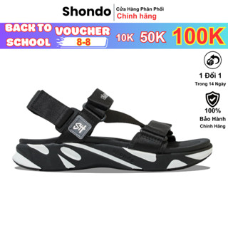 Giày sandals Shondo nam nữ F8 đen trắng ver.2 F8M1012