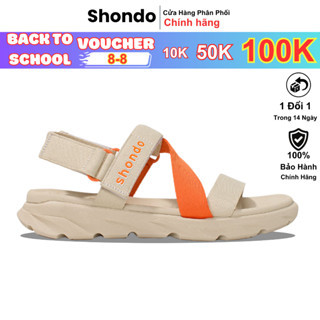 Giày sandal Shondo F6 sport đế be phối quai cam F6S2580