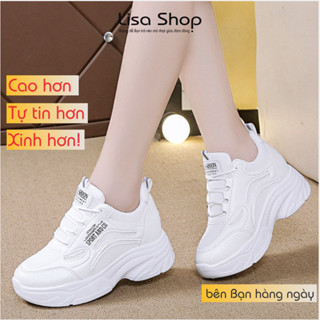 Giày thể thao nữ độn đế 7p phối lưới đế cao ôm gọn chân đi học đi làm đi chơi, Lisa M83