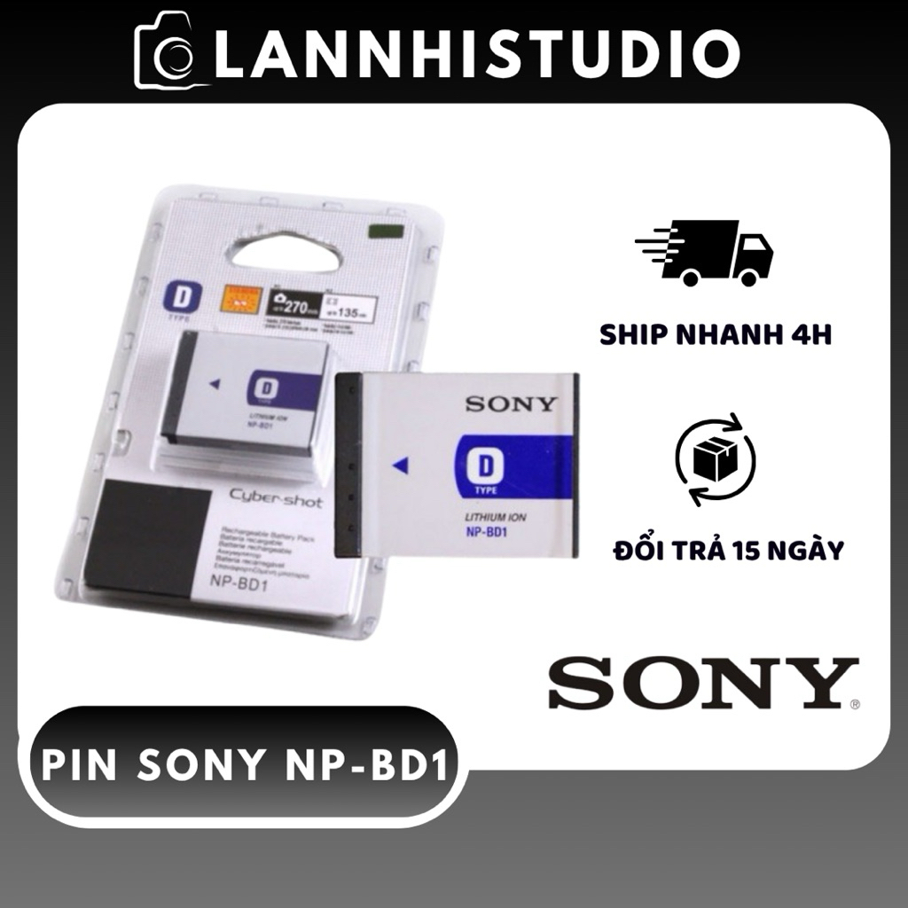 Combo Pin + Sạc + Đầu đọc máy ảnh Sony NP-BD1 tương thích nhiều dòng Cyber-shot DSC-T70, DSC-T77, DS