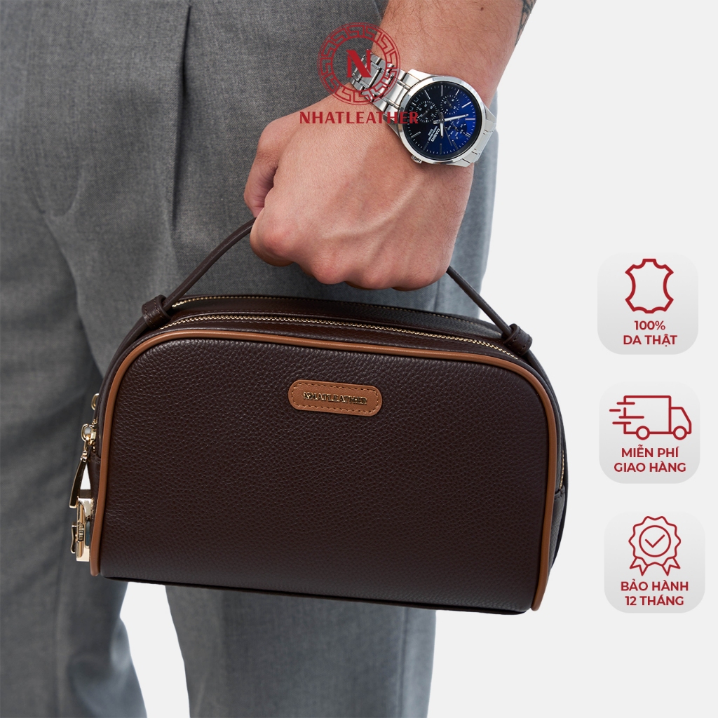 Túi Golf Cầm Tay Nam NHATLEATHER - Khoá Số Bảo Mật - Vải Chống Quét RFID Blocking - NVB-075