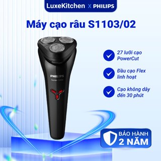  Máy cạo râu khô & ướt du lịch Philips S1103 02 an toàn cho da bảo hành 2 năm | Hàng chính hãng 