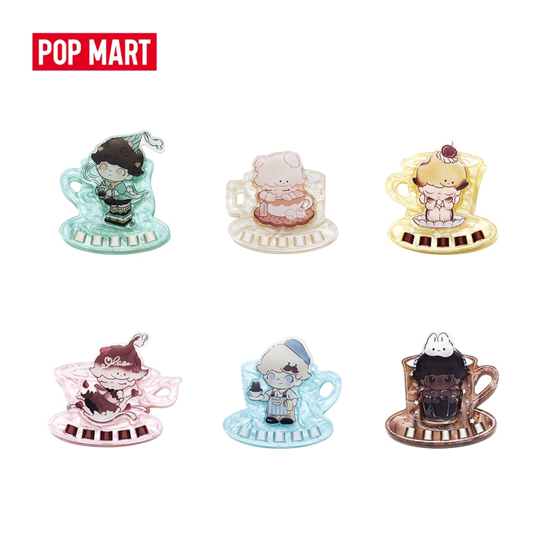 POP MART DIMOO Crush On Coffee Series-Acrylic Fridge Magnet Clip Blind Box-Whole Set