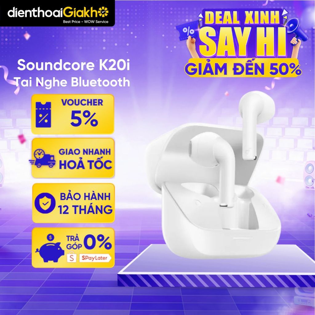 Tai Nghe Không Dây Bluetooth True Wireless Anker Soundcore K20i 36h Play IPX5 A3994 - Chính Hãng