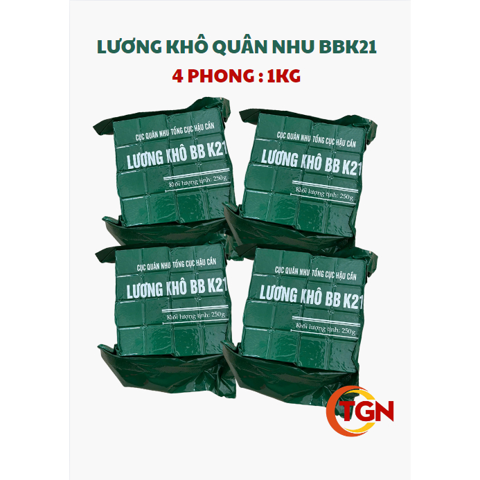 Lương khô qu.â.n đ.ộ.i BBK21- Tổng cục hậu cần - Hạn sử dụng 31/12/2025 -  04 phong , khối lượng 04x