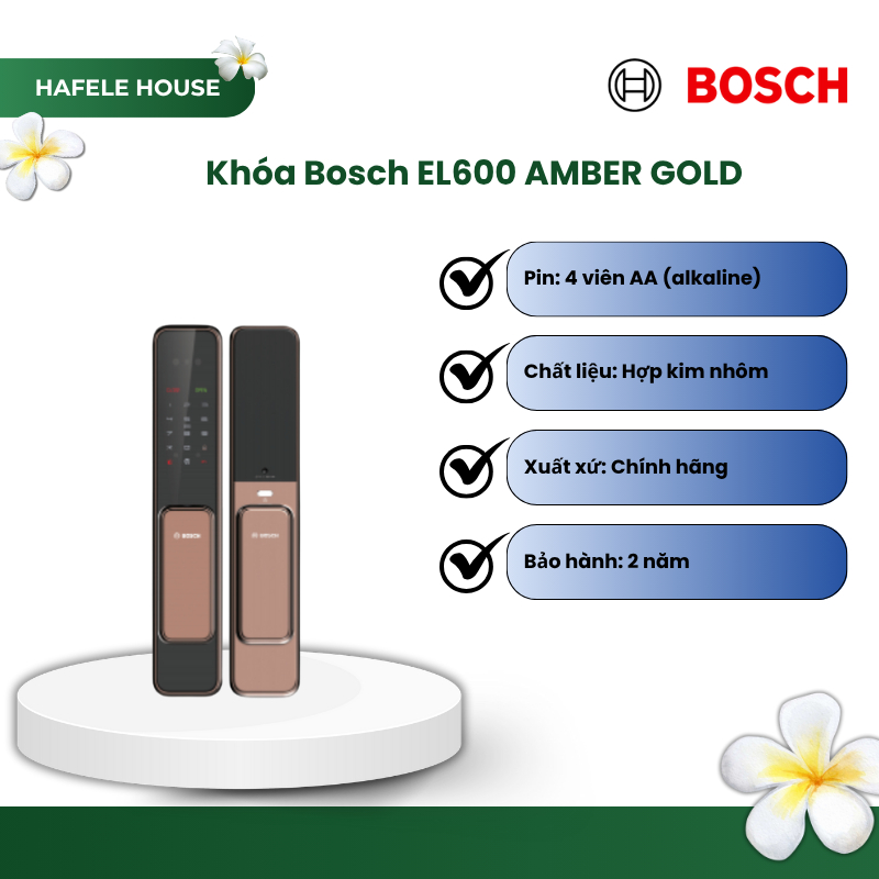 Khóa Bosch EL600 AMBER GOLD, Lựa chọn lý tưởng cho không gian sống sang trọng và hiện đại - HHS