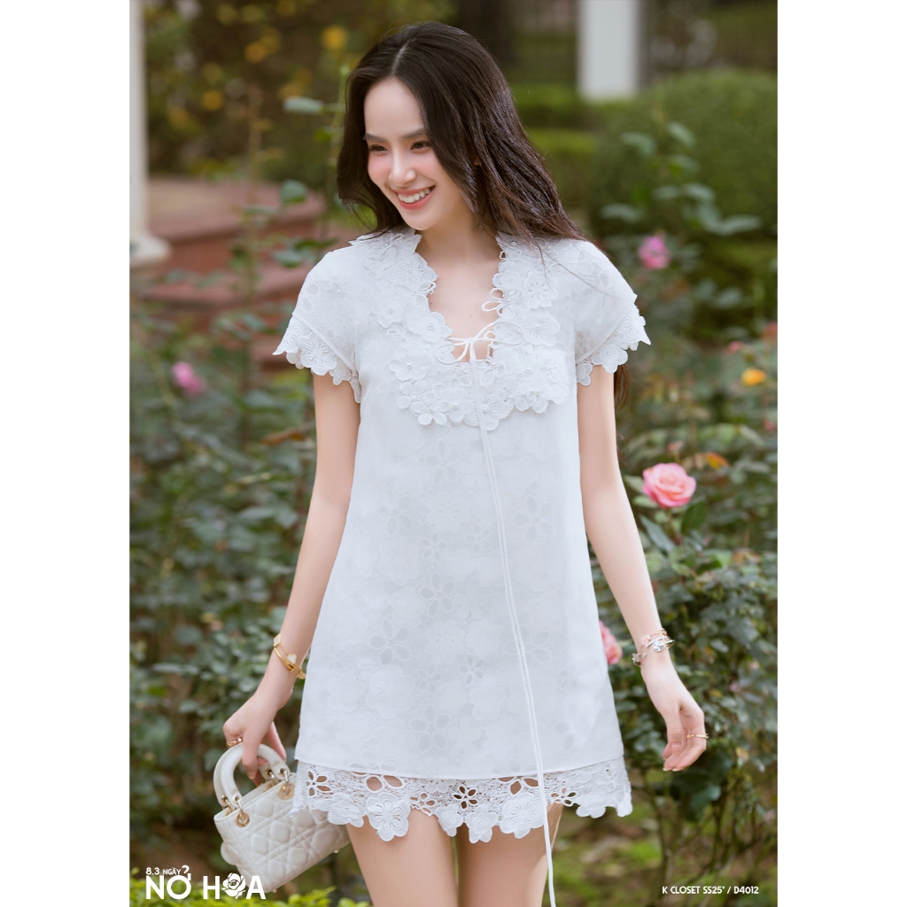 [SALE 40%] Đầm phối ren, ORCHID DRESS, thời trang thiết kế K Closet D4012