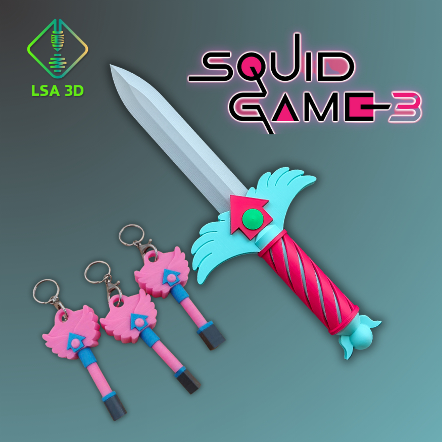 Đồ chơi squid game 3keys và knife| Đồ chơi in 3D