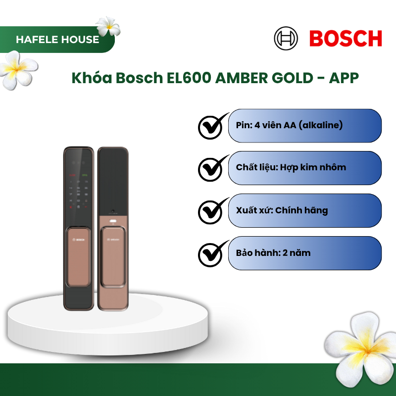 Khóa Bosch EL600 AMBER GOLD - APP  đáp ứng nhu cầu bảo mật cho các gia đình - HHS