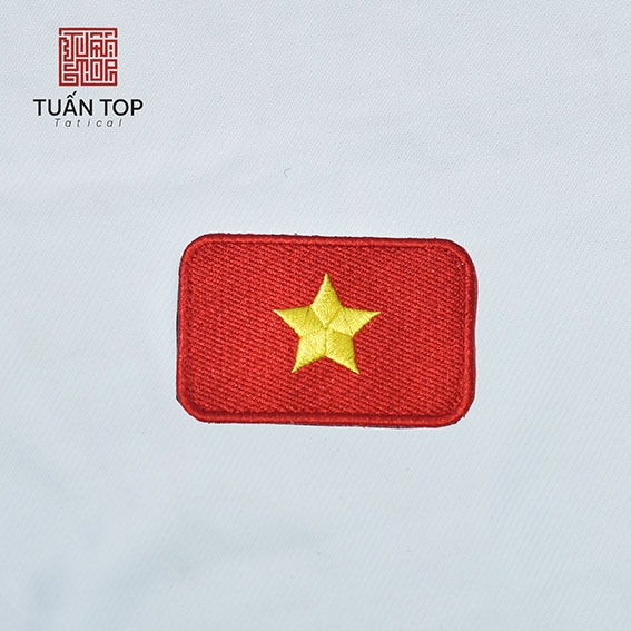 Patch thêu Cờ Sao Mai Việt Nam - Patch dán Velcro - TUẤN TOP SHOP