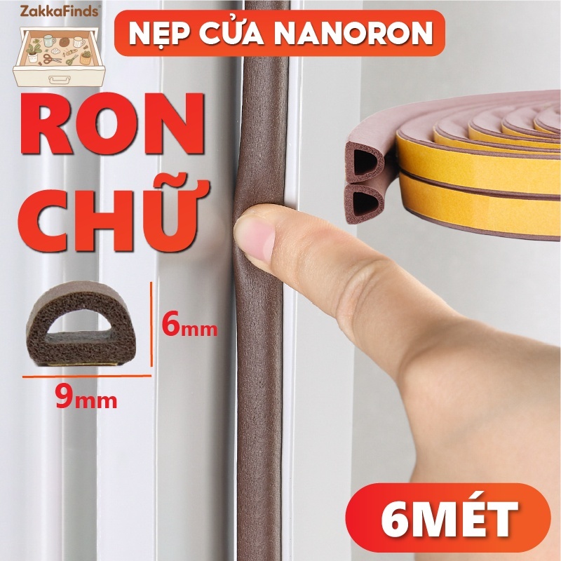 Cuộn 6 Mét Ron Cao Su Chữ D Dán Khe Hở Cửa Sổ - Chống Bụi, Chống Nước, Giảm Tiếng Ồn, Ngăn Côn Trùng