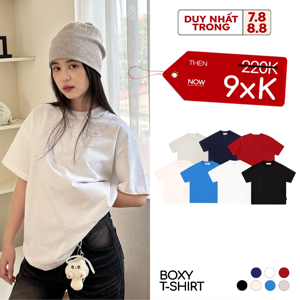 Áo Thun Trơn Cotton Form Boxy 𝑩𝒚𝒄𝒂𝒎𝒄𝒂𝒎 100% Cotton Nam Nữ Unisex ATN005 | BigBuy360 - bigbuy360.vn