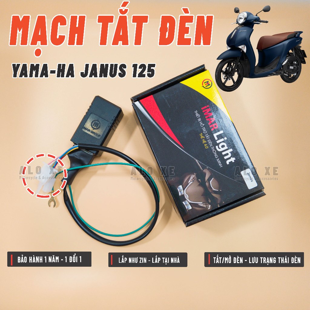 Mạch tắt đèn cho xe Yamaha Janus 125 2025 không khoét nhựa - lắp tại nhà  (BH 1 Năm, lắp đặt như zin