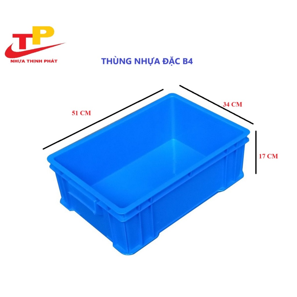 Thùng Nhựa Đặc B4, Khay Nhựa B4 Chứa Đồ Chất Liệu Nhựa Nguyên Sinh Độ Bền Cao