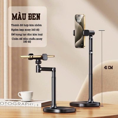 Giá Đỡ Điện Thoại Để Bàn Gấp Gọn HOLOCOM K88 T10, Kệ Đỡ Đa Năng Xoay 360 Độ Chắc Chắn Chụp Ảnh, Quay Video, Livestream