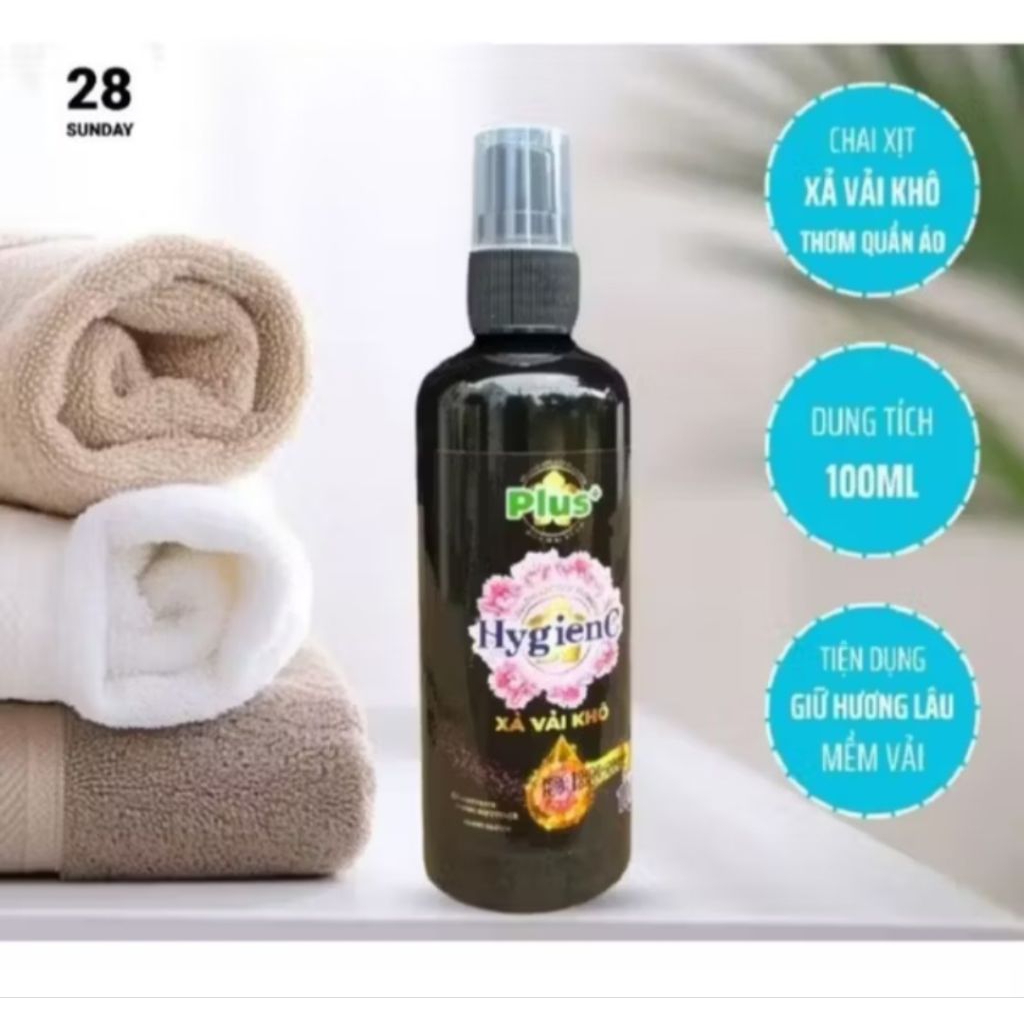 Xịt Xã Vãi Khô HygienC 100ml Hương Nước Hoa Chai Màu Đen