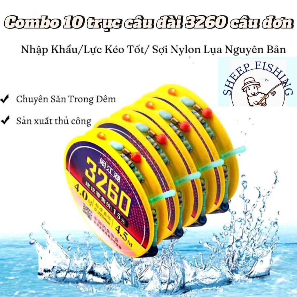 [ COMBO 20 ] trục câu đài 3260 , trục câu đài buộc sẵn , trục câu cá giá rẻ