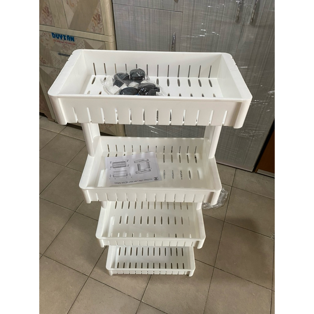 Kệ nhựa đựng đồ dùng tiện lợi có bánh xe , kệ nhựa 4 tầng co bánh xe, kệ đựng đồ 3 tầng /4 tầng