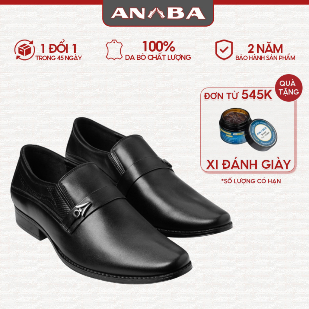 Giày Tây Nam ANBA GT-01D Da Bò Thật Cao Cấp Đế Cao Su Siêu Bền, Lịch Lãm Giày Công Sở Bảo Hành 24 Tháng