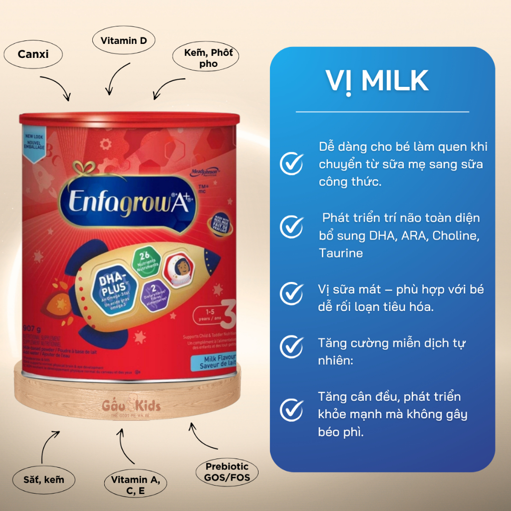 [Date 6/27]TPBS Sữa bột Enfagrow Canada A+ - 2 vị Milk và Vani