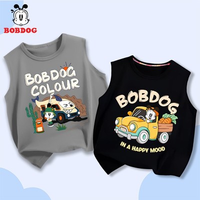 BST áo ba lỗ bé trai BOBDOG chất liệu cotton in hình cute Ô TÔ cho bé