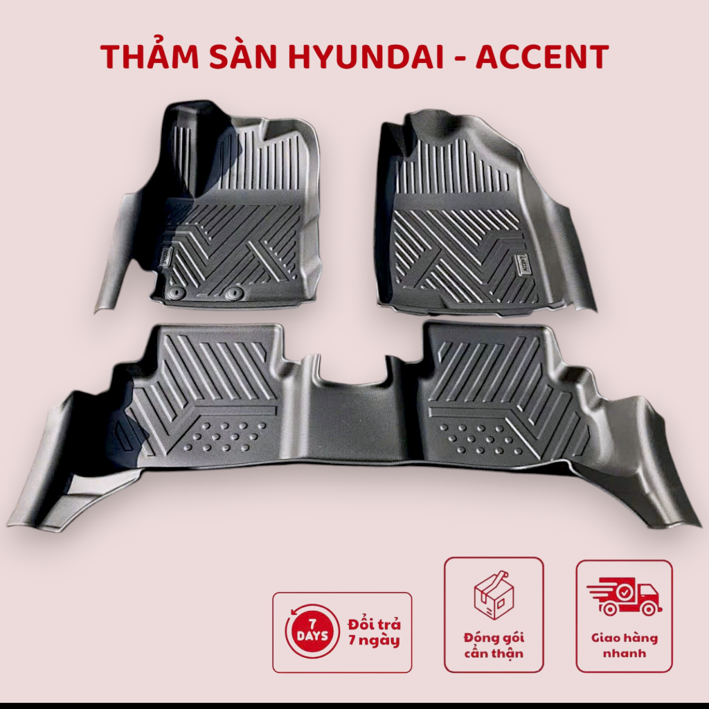 THẢM SÀN HYUNDAI ACCENT 2025 2024 2023 2022 2021 2020 2019 2018 sàn nhựa đúc nguyên khối chuẩn xe