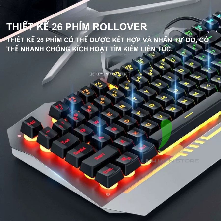 Bàn Phím Có Dây AULA F3010 - Bàn Phím Chơi Game 104 Phím Có Đèn Màu Và Chuột S50, S20 Tiện Dụng | BigBuy360 - bigbuy360.vn