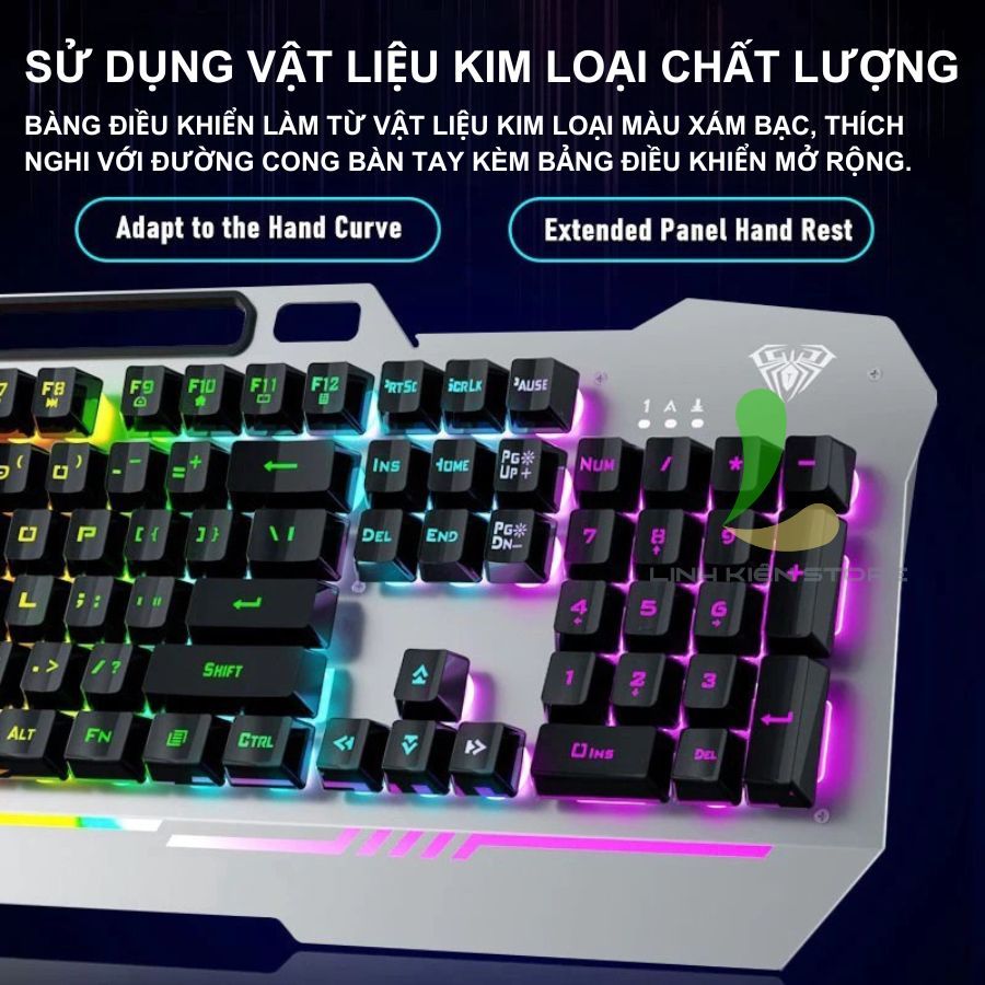 Bàn Phím Có Dây AULA F3010 - Bàn Phím Chơi Game 104 Phím Có Đèn Màu Và Chuột S50, S20 Tiện Dụng | BigBuy360 - bigbuy360.vn