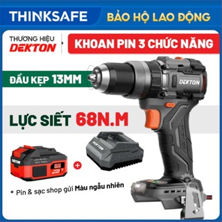 Máy Khoan pin 3 Chức Năng DEKTON M21-KB1368PRO, Lực siết 68Nm, Máy khoan gia đình đầu cặp 13mm Eco-TurBo, Tạo Xung