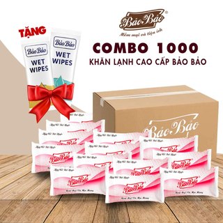  Combo 1000 cái Khăn Lạnh Bảo Bảo Nâu Đỏ - Vải Không Dệt Cao Cấp Mềm Mại Tiện Lợi 