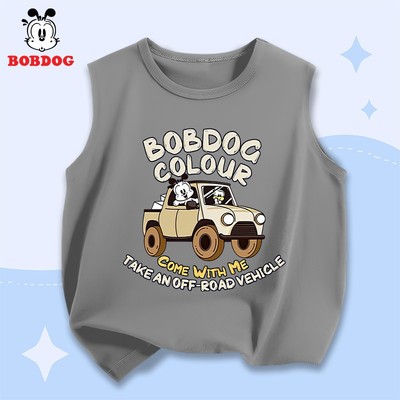 Áo ba lỗ bé trai BOBDOG,áo thun chất liệu cotton co giãn thoáng mát in hình ô tô cho bé size 10-32kg
