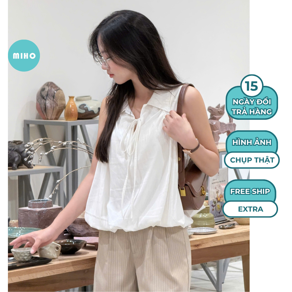 Áo kiểu dáng bồng sát nách Miho House
