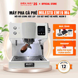 [HCM] Máy Pha Cà Phê Milesto EM19 M4 - Màu Trắng - Bảng Điều Khiển Trực Quan - Thiết Kê Sang Trọng -Chiết Xuất Cafe Ngon