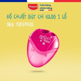 Đồ Chuốt Bút Chì IGLOO 1 Lỗ Maped - SKU:534754ZG, Có Nắp Đựng, Dễ Cầm, Thương Hiệu Pháp [Chính Hãng]