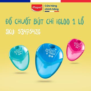 Đồ Chuốt Bút Chì IGLOO 1 Lỗ Maped - SKU:534754ZG, Có Nắp Đựng, Dễ Cầm, Thương Hiệu Pháp [Chính Hãng]