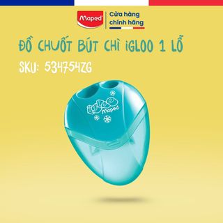 Đồ Chuốt Bút Chì IGLOO 1 Lỗ Maped - SKU:534754ZG, Có Nắp Đựng, Dễ Cầm, Thương Hiệu Pháp [Chính Hãng]