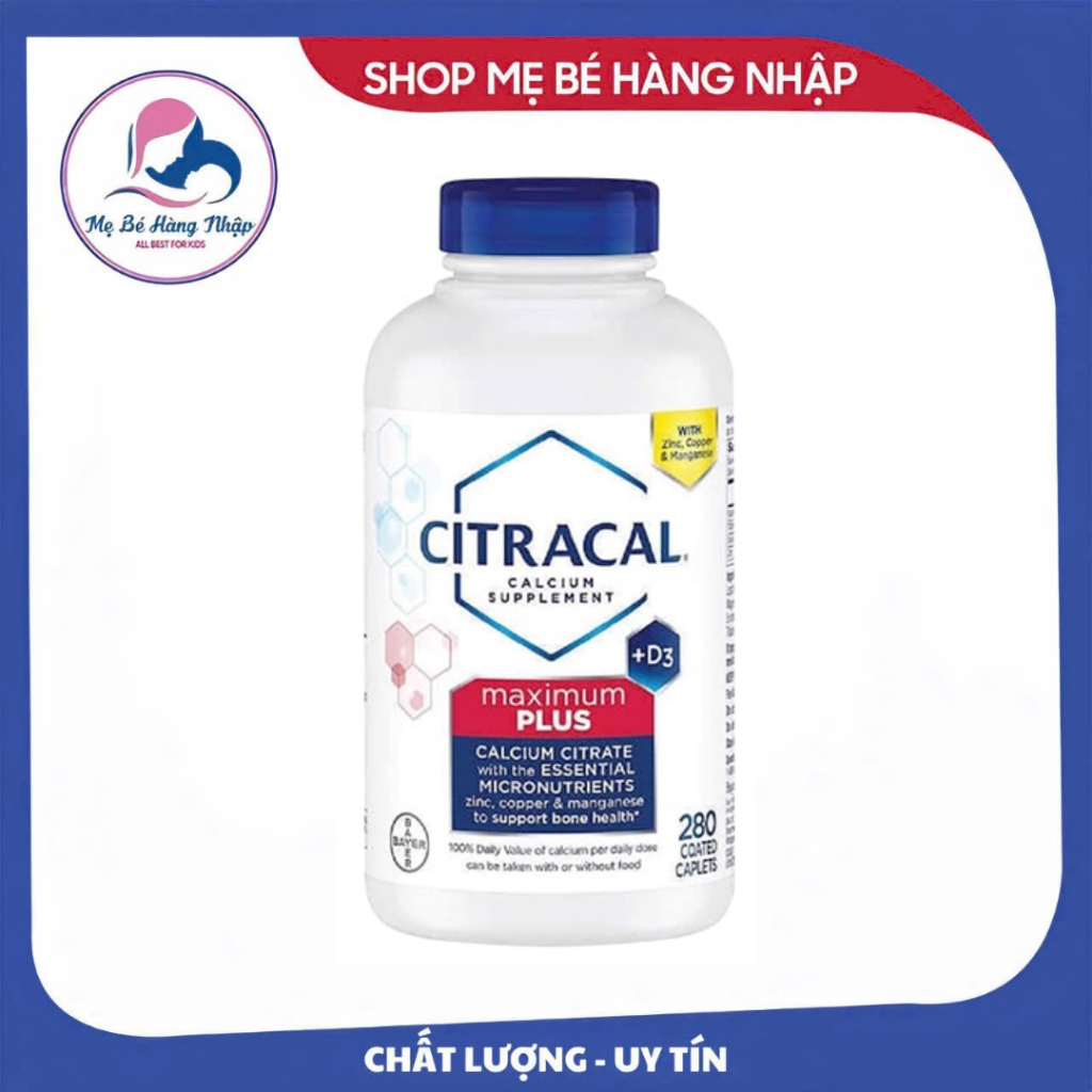 Viên uống bổ sung canxi Citracal Calcium Maximum Plus Mỹ 280 viên