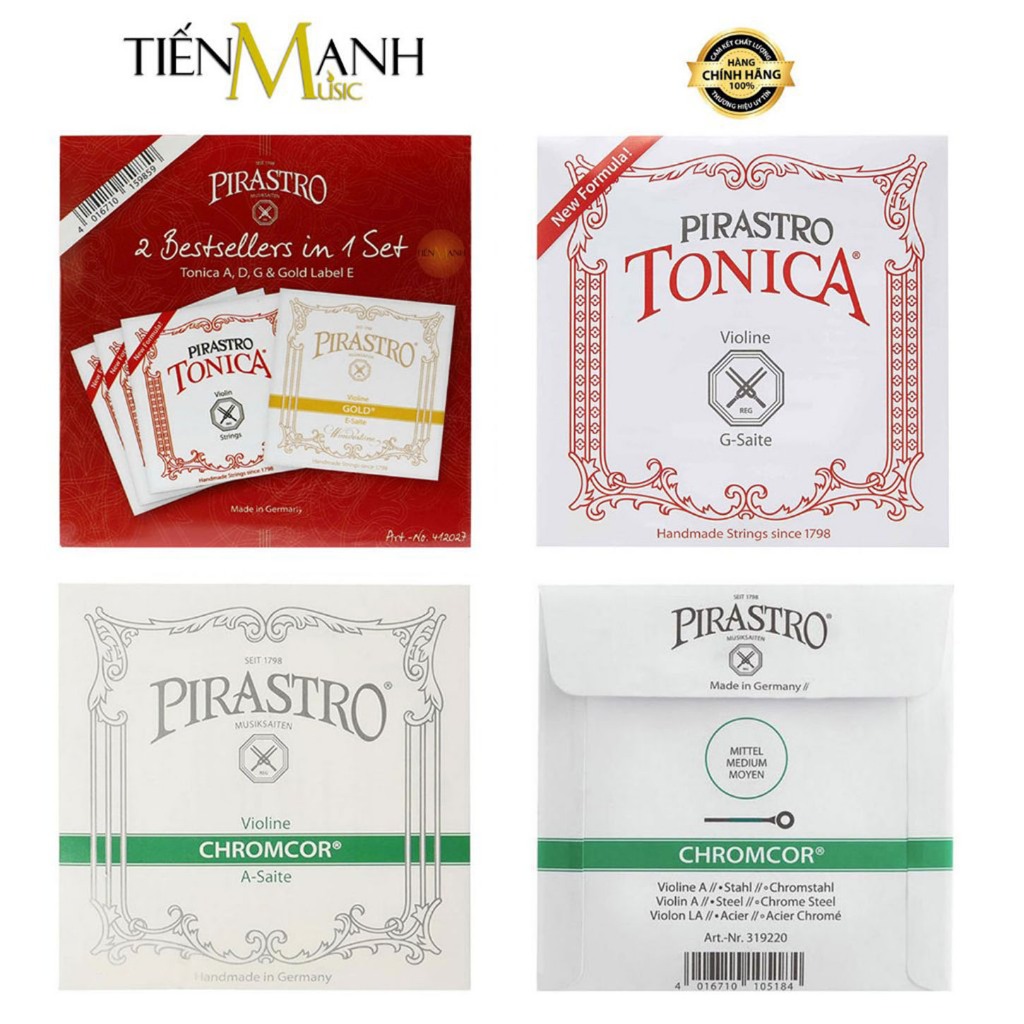 [Chính Hãng] Dây Đàn Violin, Vĩ Cầm Pirastro Chromcor, Tonica, Tonica Gold Bestsellers Full Set 4/4 