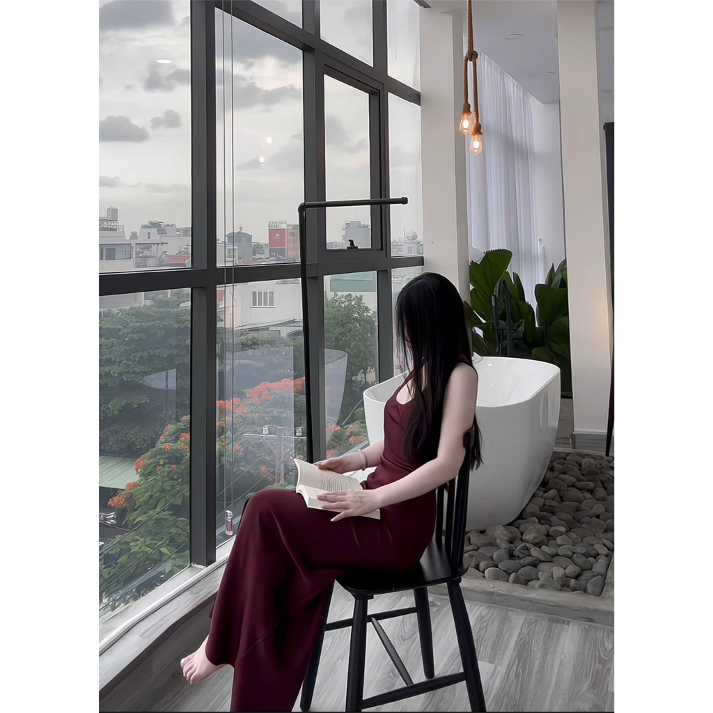Đầm Lụa Cổ U Dây Mảnh Form Dài,Váy Lụa Hàn Châu 1 Lớp Không Mút,Không Dây Kéo Tôn Dáng | BigBuy360 - bigbuy360.vn