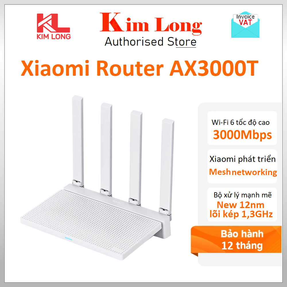 Bộ định tuyến Xiaomi Router AX3000T EU (DVB4423GL) Bản quốc tế - Hàng chính hãng