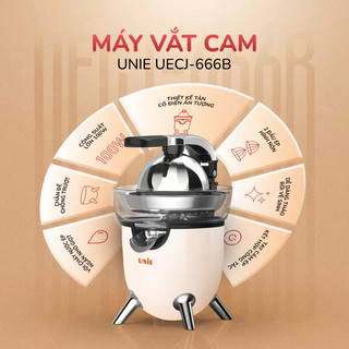  Máy Vắt Cam Tự Động UNIE UECJ-666 - Công Suất 100W,Dung Tích 500ml Lưới Lọc Inox 304 BH 12 tháng 